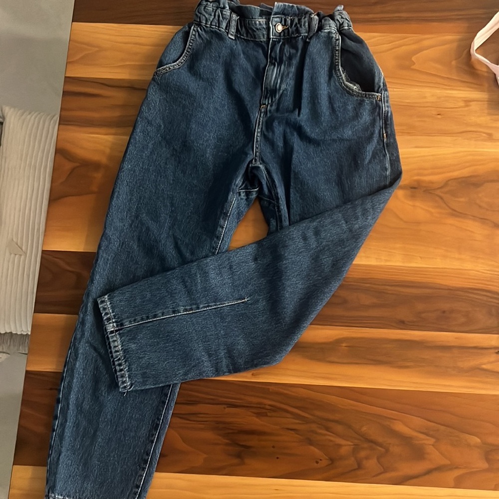 ZARA Jeans Paperbag Baggy High Rise Waist Size 2